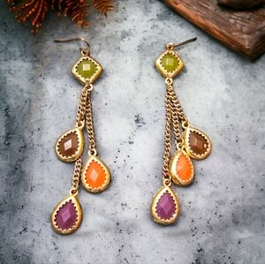 Multi colored stone earrings